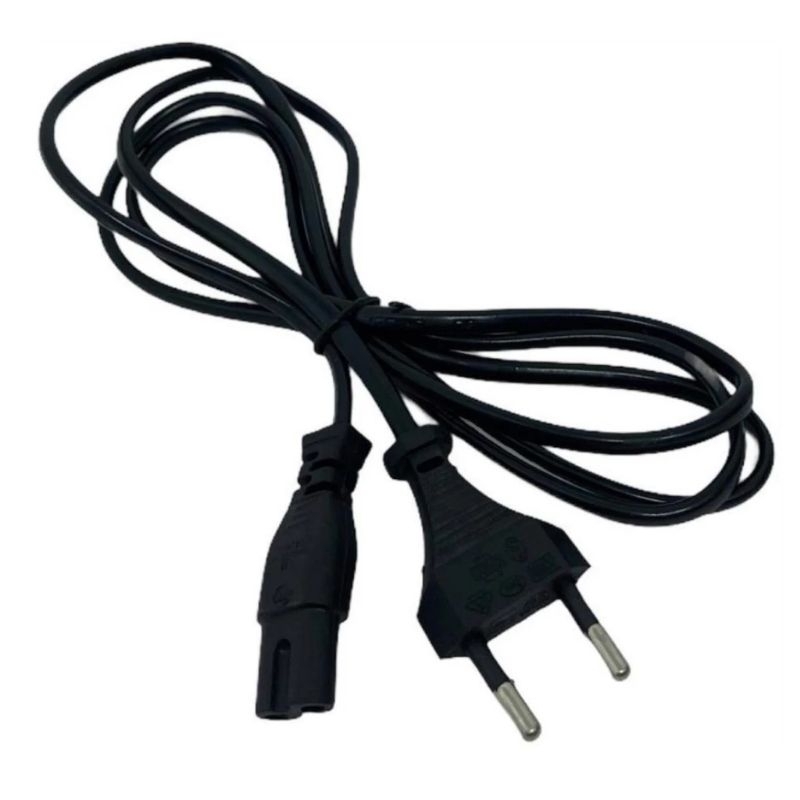 Kit c/ 10un Cabo de força Bipolar Padrão (8) para Rádio, TV, Vídeo Game, PS2