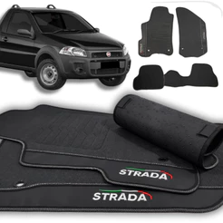 Tapete Strada Cabine Dupla Borracha Premium Tapete Fiat Strada 4 Peças Personalizada 2013 a 2019