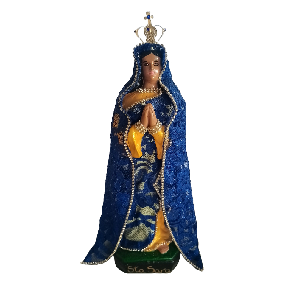 Santa Sara Kali escultura Santa Sara cali com Rendas Pedraria e coroa