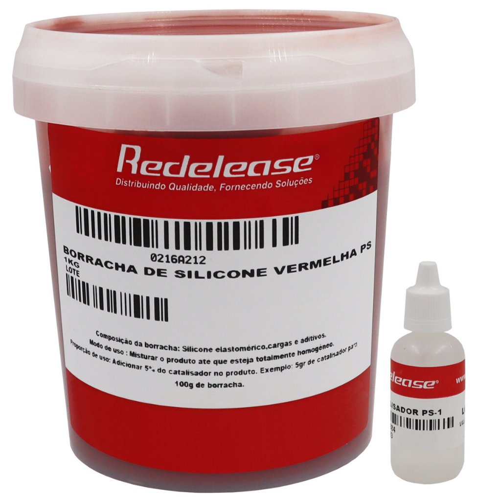 Borracha De Silicone Vermelha Rígida para Fundição Com Catalisador (1,050 Kg) em Oferta na Shopee