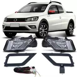 Kit Farol Milha Auxiliar Saveiro G7 2016 2017 2018 Gol Track G7 2017 2018 Botão Universal
