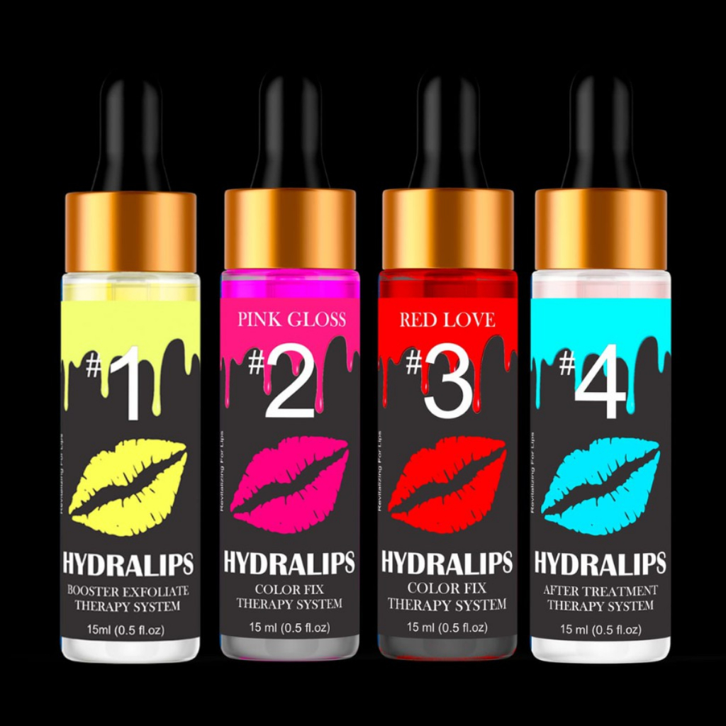 kit 4 hidra lips tint labios e boca de tratamento esfoliante labial
