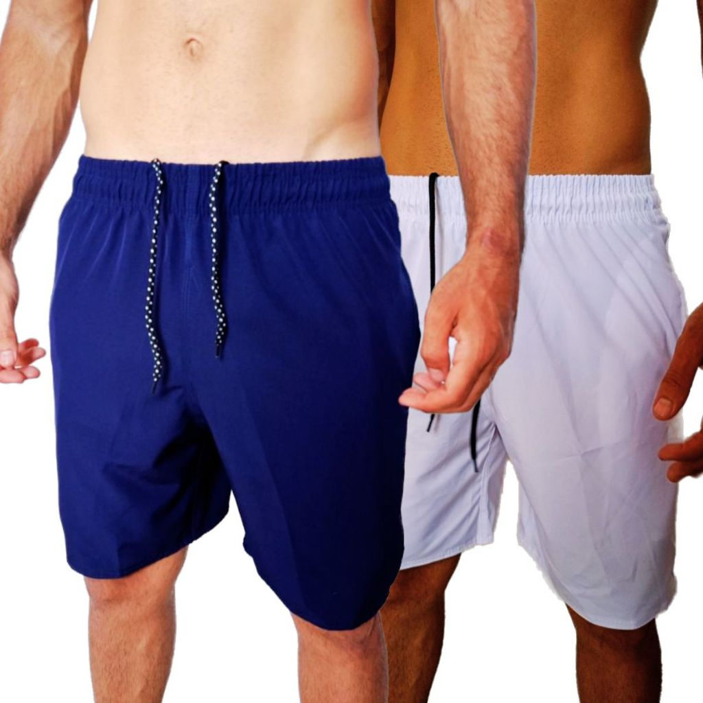 Kit 2 Short Tactel Com Elastano Bermuda Masculina Academia Esportiva