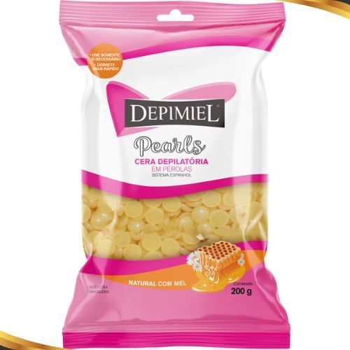 Cera Depilatória em Pérolas Natural com Mel 200g - Depimiel em Oferta na Shopee