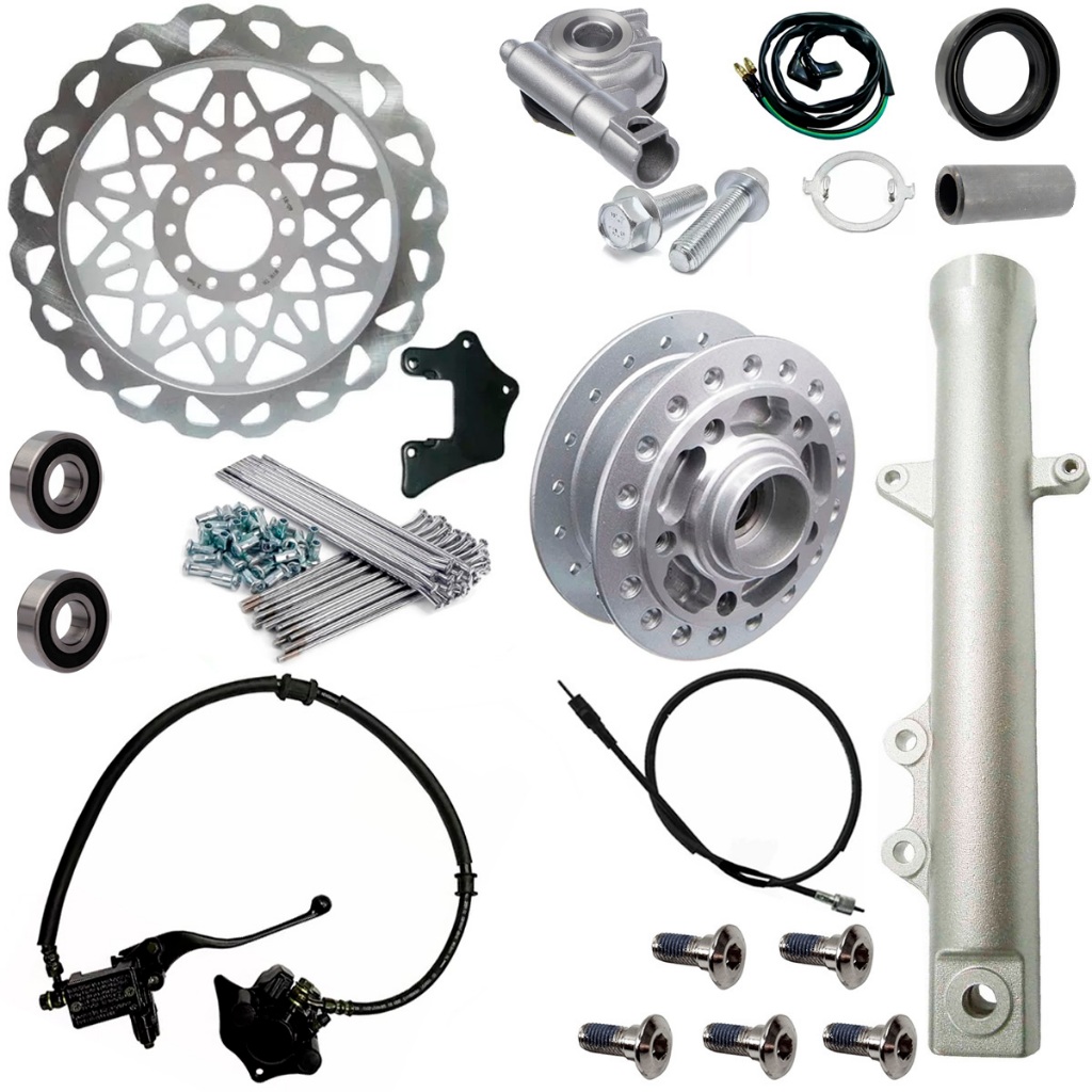 Kit Sistema Freio A Disco Dianteiro Cg150 Titan150 2004 A 2008 Discão Prata 290mm Raio 4mm Stilo