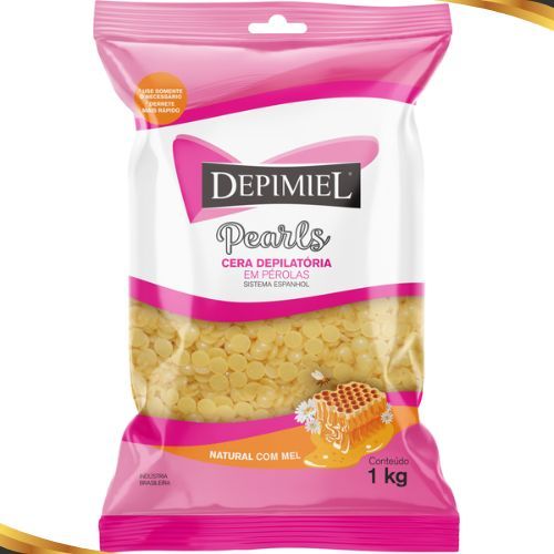 Cera Depilatória em Pérolas Natural com Mel 1kg - Depimiel em Oferta na Shopee