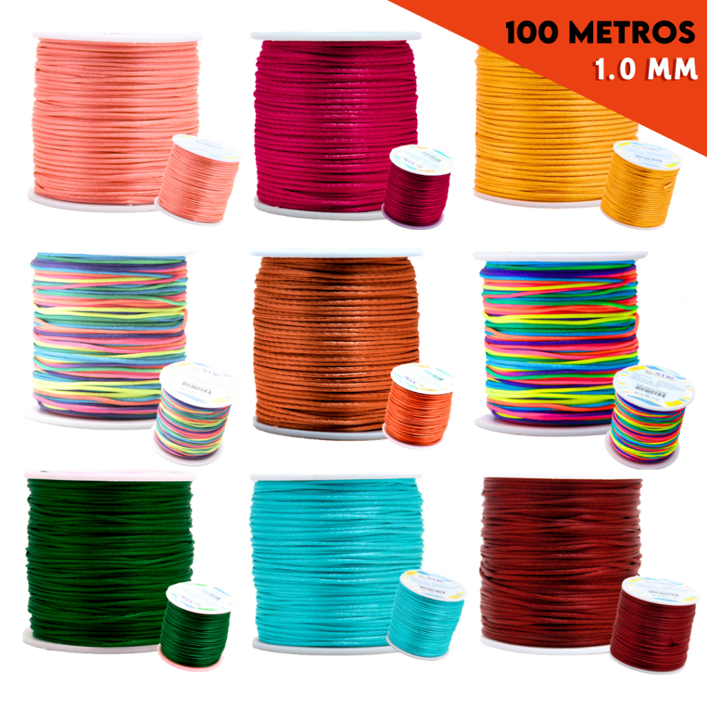Fio De Seda-Cordão Rabo De Rato 1Mm C/100M Diversas Cores