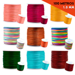 Fio De Seda-Cordão Rabo De Rato 1Mm C/100M Diversas Cores