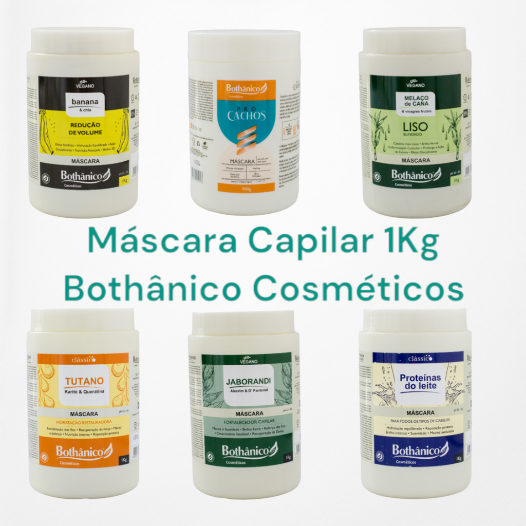 Máscara Tratamento Capilar Antifrizz Ressecados Oleosos Lisos – Capilar 1kg Bothânico Hair – Escolha Sua Linha Preferida