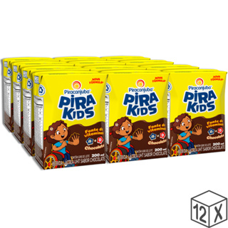 Pack 12 unidades Achocolatado Piracanjuba Pirakids 200ml - Kit com 12x200ml em Oferta na Shopee