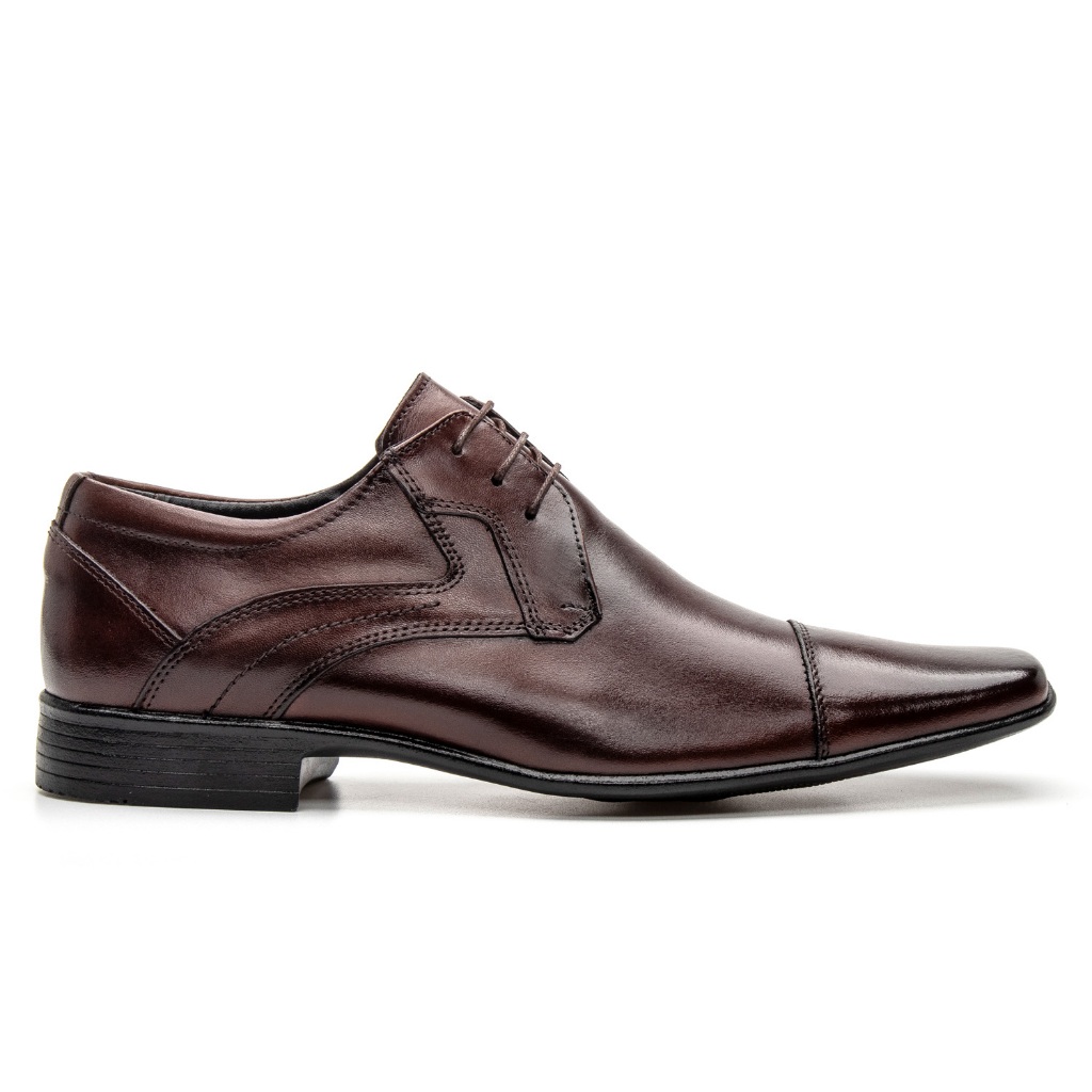 Sapato Social Masculino em Couro Legítimo Estilo Italiano com Cadarço