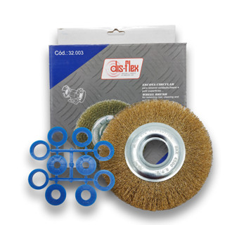 Escova Para Esmeril De Aço Latonado 150mm "6" em Oferta na Shopee