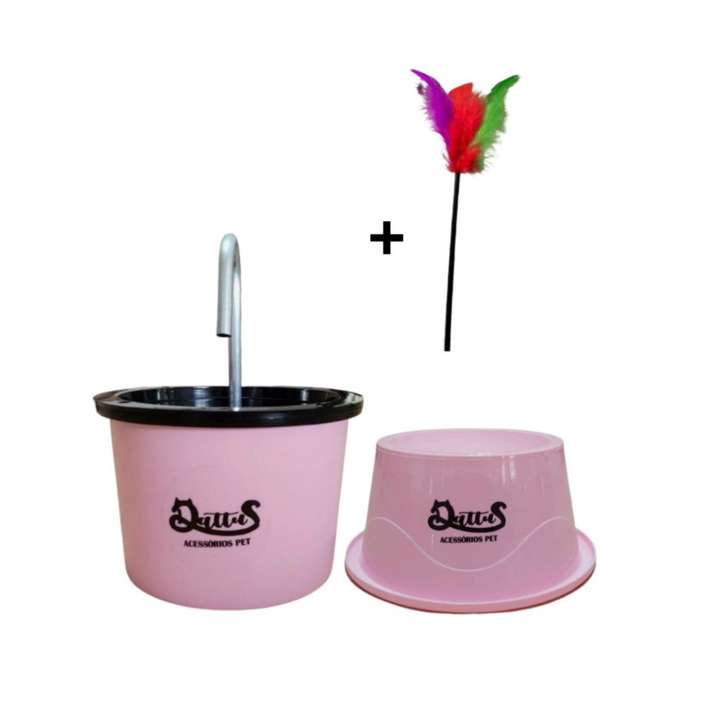 Bebedouro/fonte para gatos e comedouro elevado de plástico 250mL Plástico em Oferta na Shopee