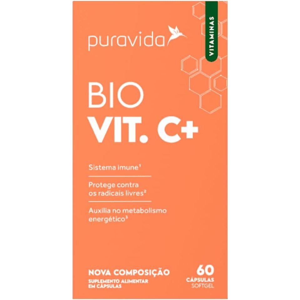 Vitamina C Lipossomal - 1000mg - 60 cáps - Puravida Bio Vit C+