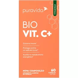 Vitamina C Lipossomal - 1000mg - 60 cáps - Puravida Bio Vit C+