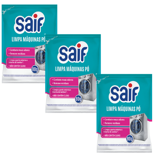 kit 2/3 Limpa Máquinas de Lavar Saif 80g