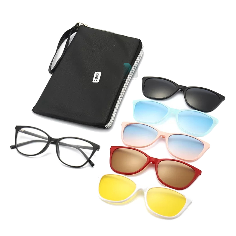 Armação de Óculos Solar para Grau Gatinho 6 em 1 – Clip On Polarizado, Estilo Elegante e Versátil