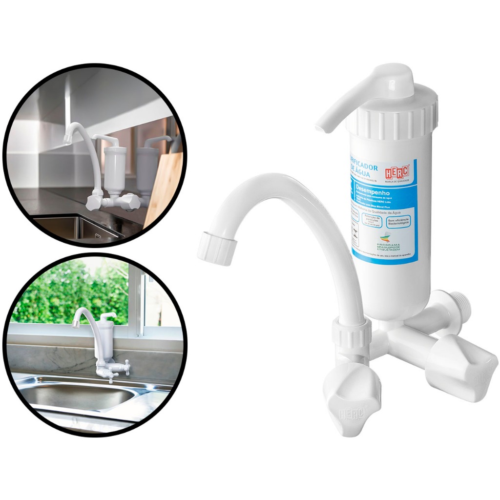 Purificador De Água Mesa Com Bica Móvel Para Parede Bancada Acompanha Adaptador Herc em Oferta na Shopee