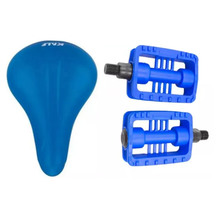 Pedal Bicicleta Aro 16 20 Rosca Fina + Selim Kalf Criança
