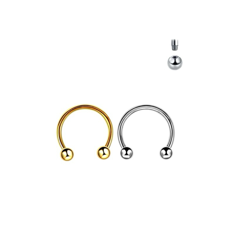Piercing Ferradura Titanio Orelha Boca Trágus Helix Septo