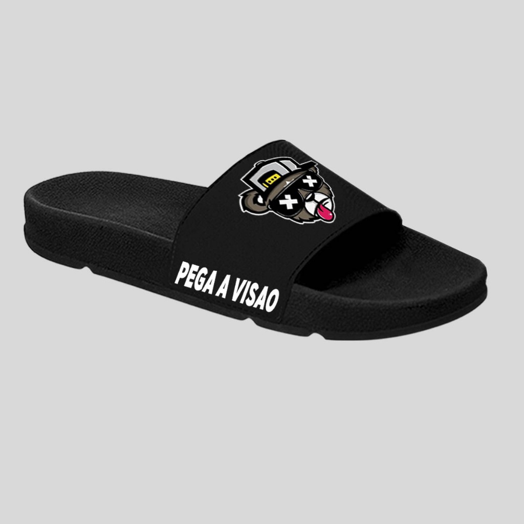 Chinelo Slide Adulto e Infantil Desenho Kids Confortável Leve Criança Pega a Visão Urso com Oculos