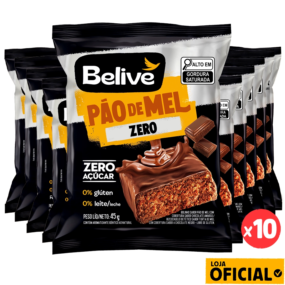 Kit 10 Pães de Mel Sem Açúcar Sem Glúten Belive