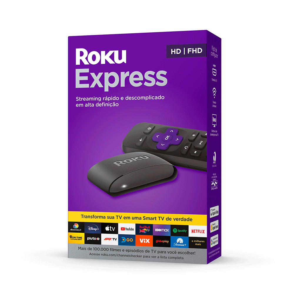 Roku Express Streaming transforma TV Smart Wi-fi Banda Dupla