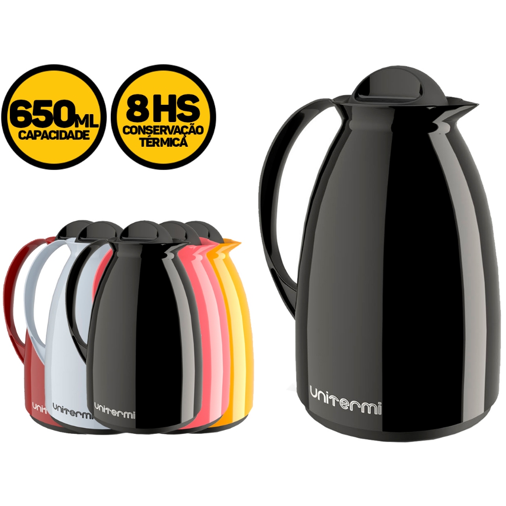 Garrafa Térmica 650ml Florença Unitermi Tampa Rosca Para Café Chá Leite Água Quente Fria Garrafa Térmica 650ml Florença Unitermi Tampa Rosca Para Café Chá Leite Água Quente Fria