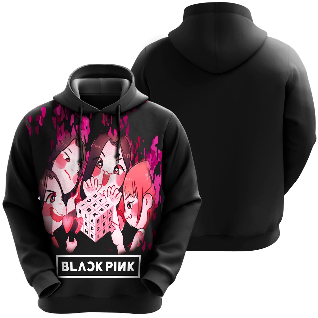 Blusa de Moletom Sublimado Adulto  K-Pop Banda Black Pink