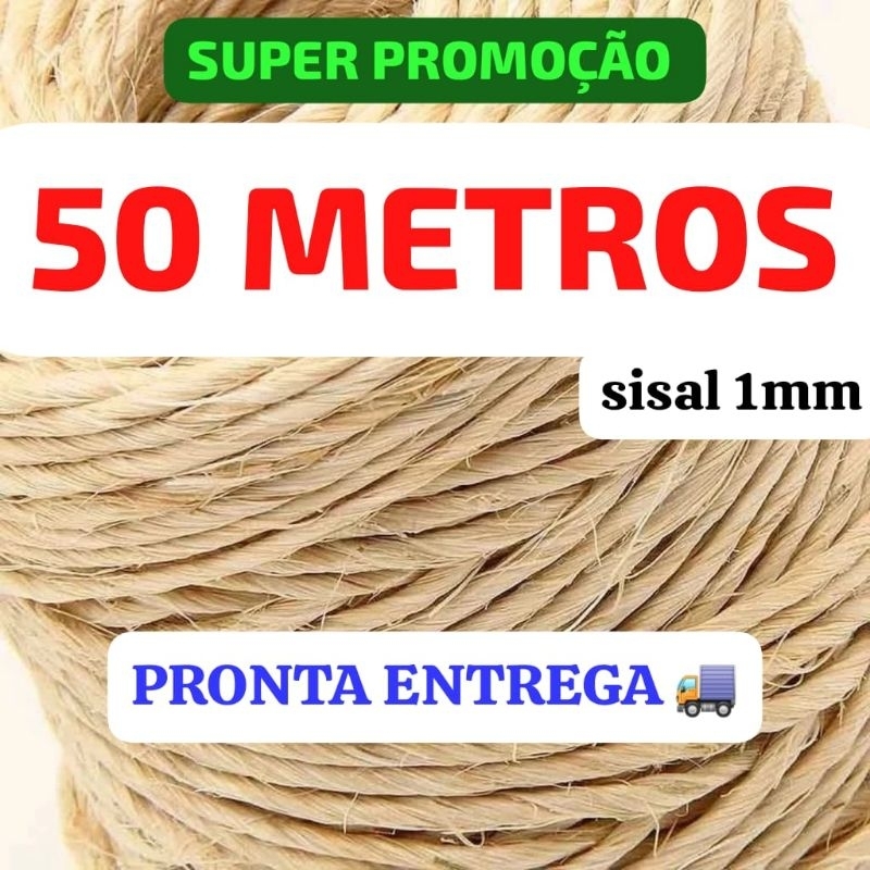 CORDA BARBANTE DE SISAL 1mm - Para Artesanatos Lembrancinhas Convite Bijuterias Embalagens Bandeirinhas Festa Junina.