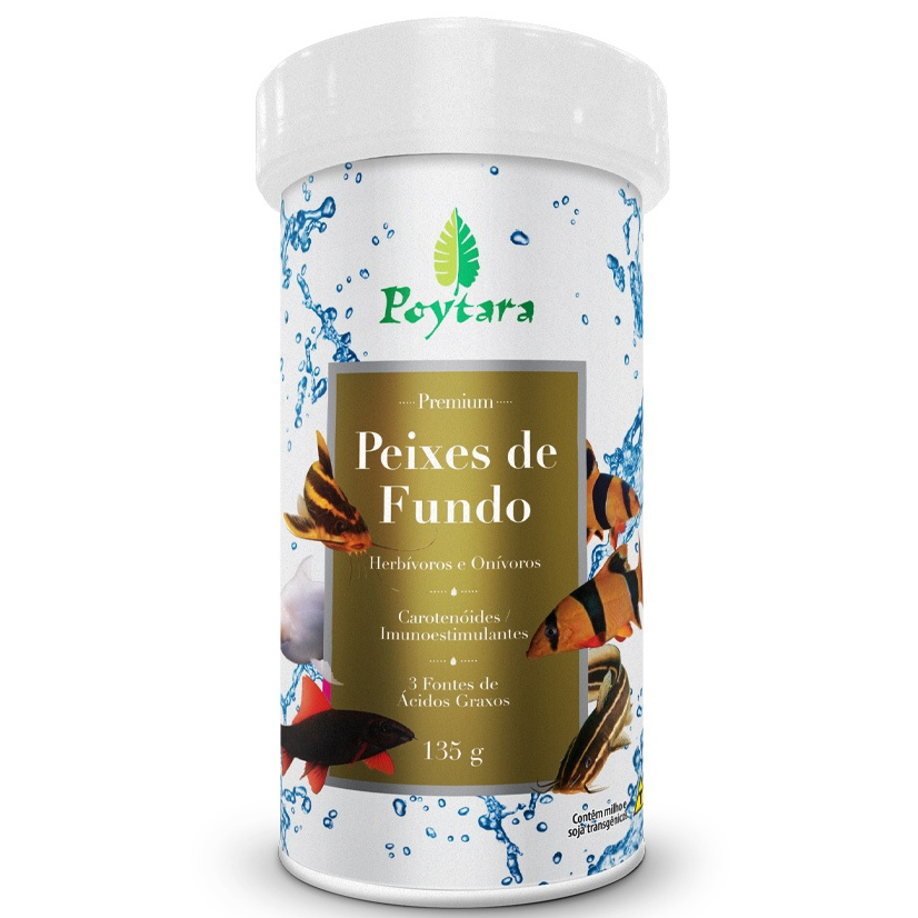 Ração Poytara Peixes De Fundo 135g Cascudos Botias Coridoras