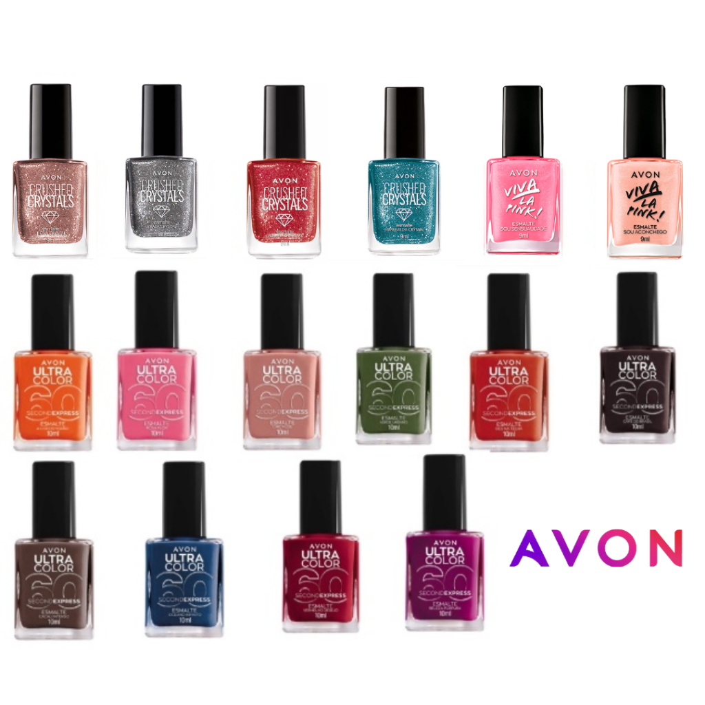 Esmalte Avon - Crushed Crystals /Ultra Color 60 second /Viva La Pink! /Pro Gel /Flickering Crystals