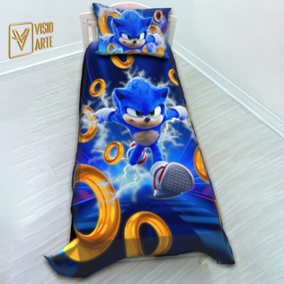 Jogo De Lençol Cobre Leito + Fronha SONIC em Oferta na Shopee