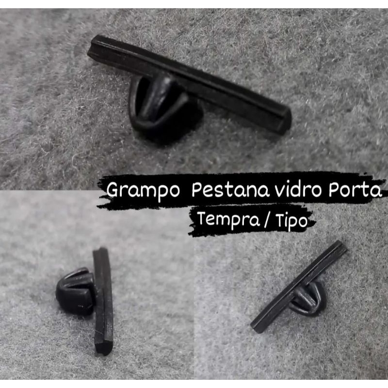 kit com 5 Grampos da Pestana do vidro da porta Fiat Tipo / Tempra