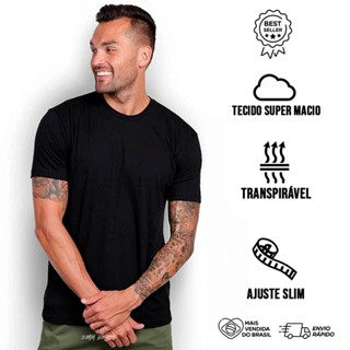 Camiseta Camisetas Básicas Lisas Branca Preto Cinza Azul Marinho Tradicional 100% Algodão Malha 30.1