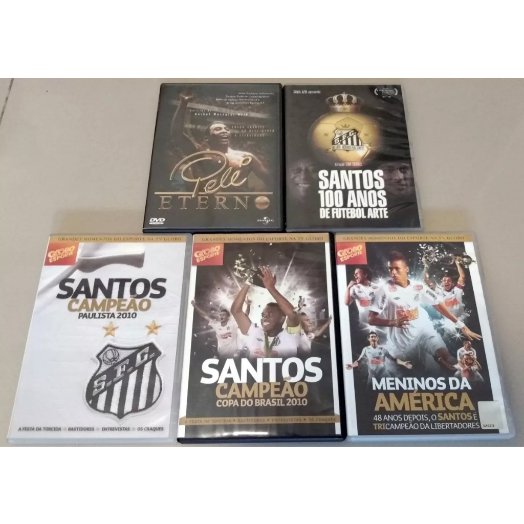 Santos Fc - Campeão - Neymar, Ganso E Pelé - 5 Dvds