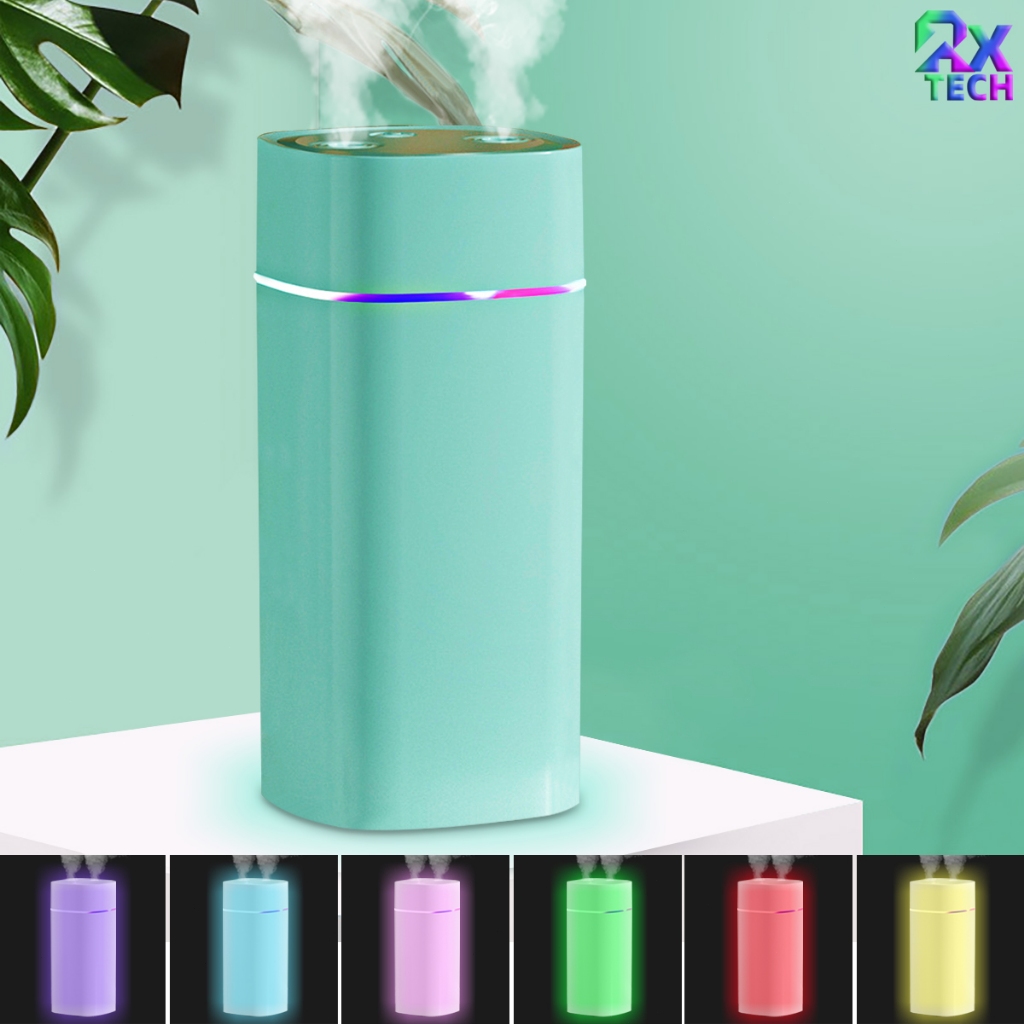 Umidificador De Ar E Difusor Aromatizador Grande Ultrassônico Com Bico Duplo Portátil Usb Com Led De Ambiente