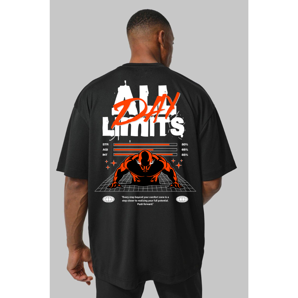 Camisa Oversized Academia Anti Cardio All Day Camiseta Longa Treino Estampado Estilo Moda Fit
