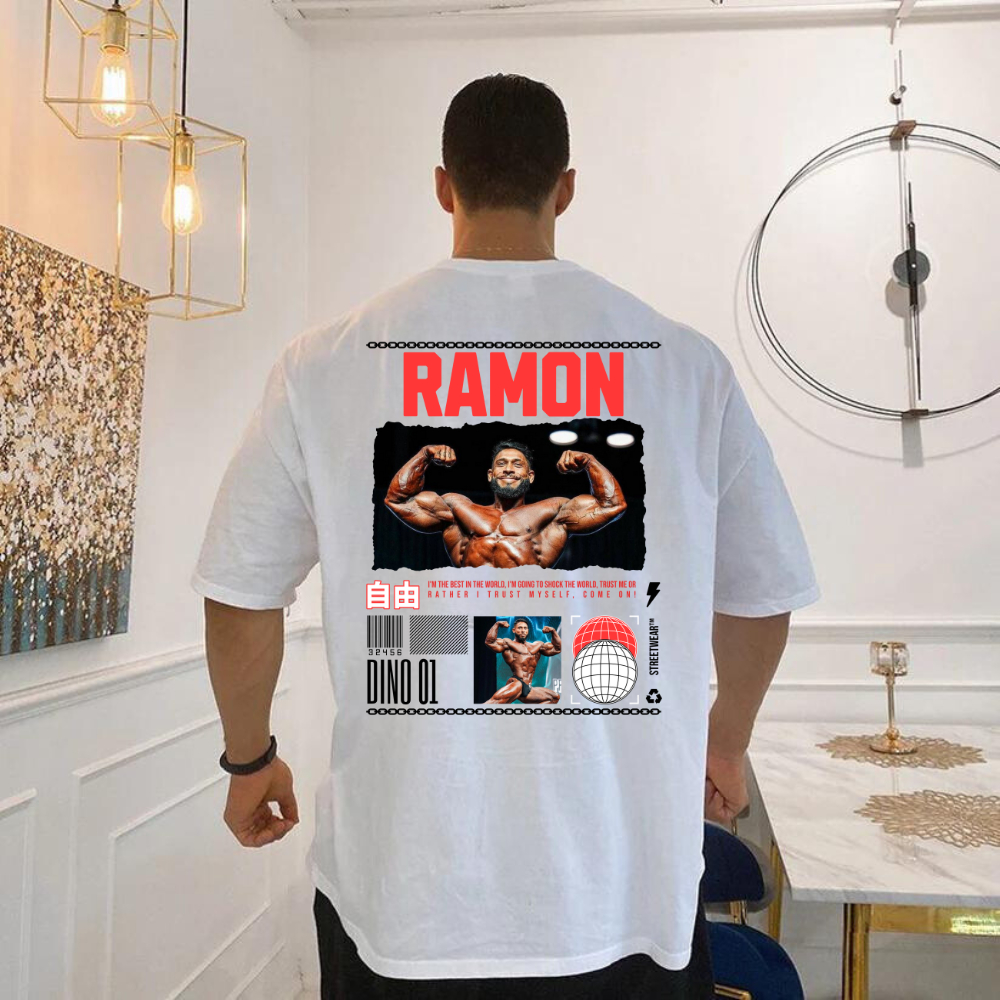 Camisa Academia Masculina Estampado Ramon Estampado Fan Camiseta Oversized Grande Treino