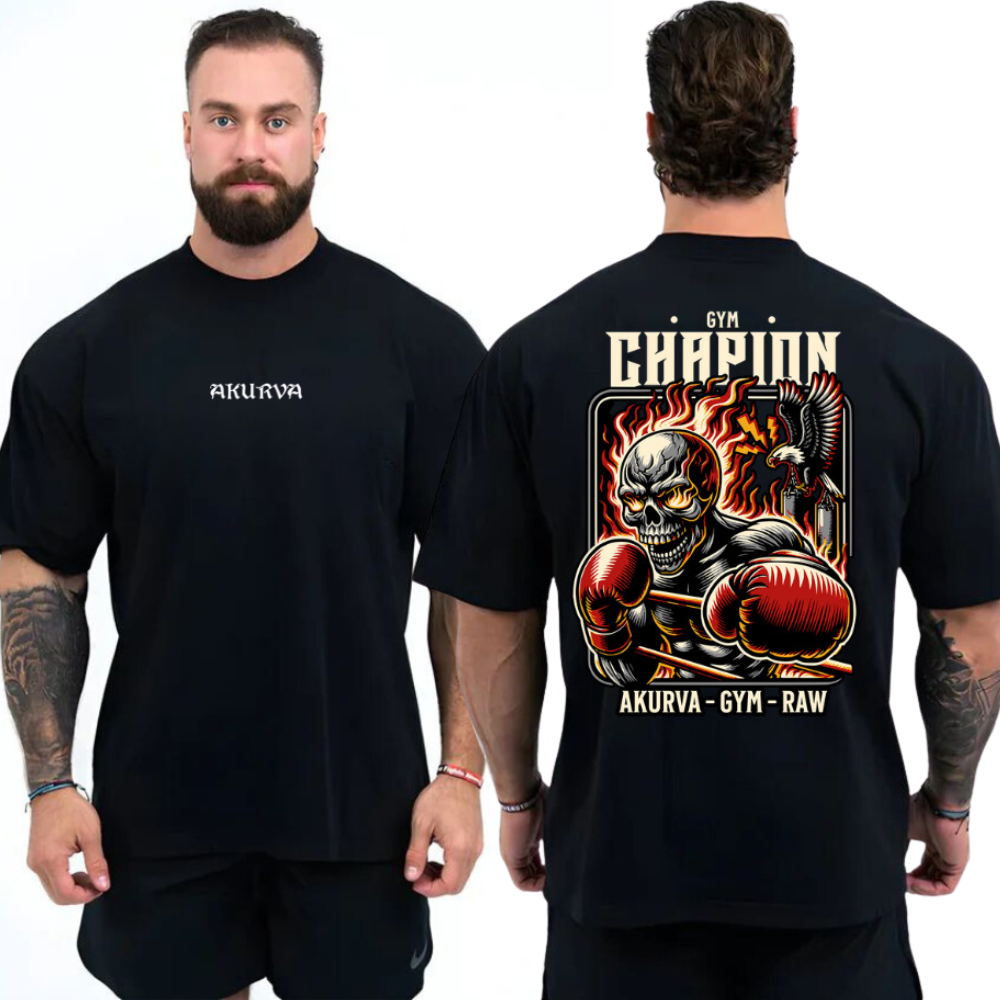 Camisa Masculina Academia Estampado Moda Musculação Camiseta Oversized Akurva Estilo