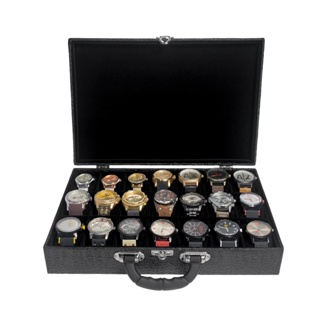 Estojo Para 21 Relógios sem vidro Externo Preto Com Interno Preto em Oferta na Shopee