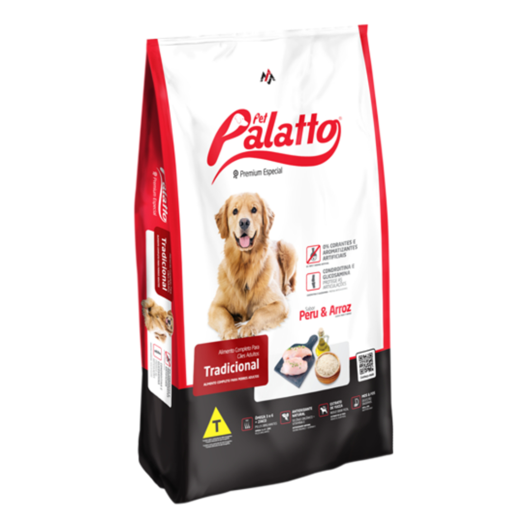Ração Palatto Tradicional 15kg para Cães Adultos Nutrição Completa Custo Benefício Alta Aceitação