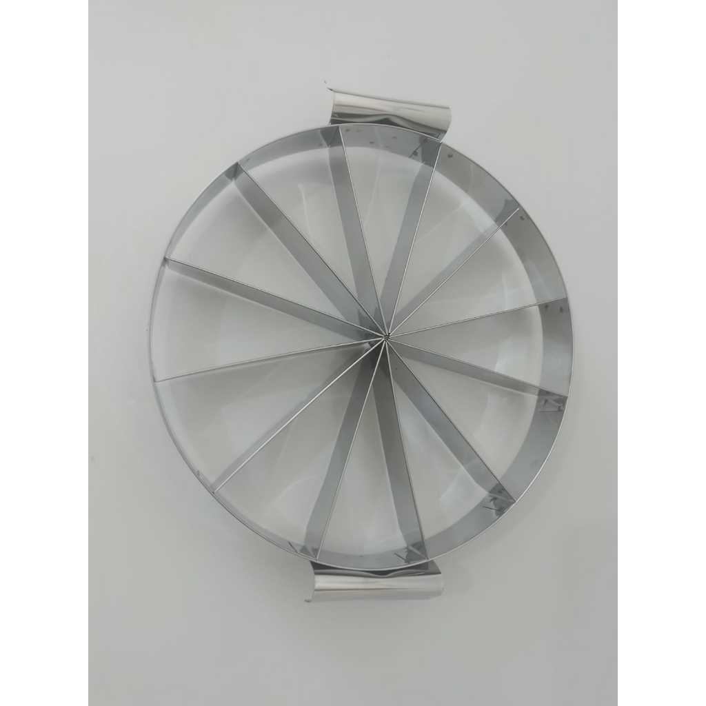 MARCADOR E CORTADOR DE BOLO E TORTA 25 CM DE DIAMETRO  12  PEDAÇO EM INOX em Oferta na Shopee