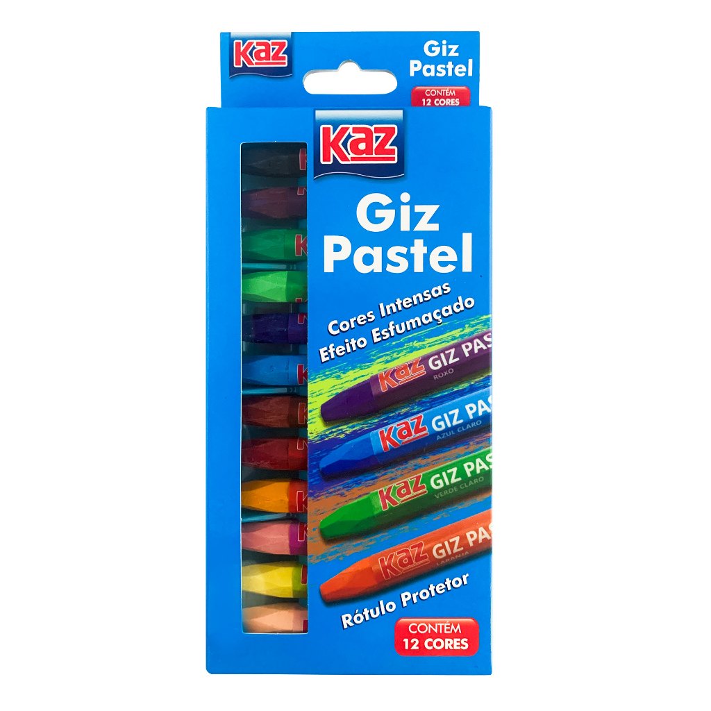 Giz  Pastel Oleoso Kit Com 12 Cores Com Rotulo Protetor Efeito Esfumaçado