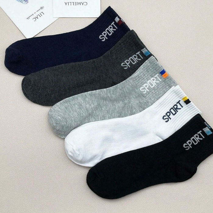 Kit 6 ou 3 Pares Meia Algodão Cano Longo Moda Juvenil Feminina ou Masculina Estampas Escolar