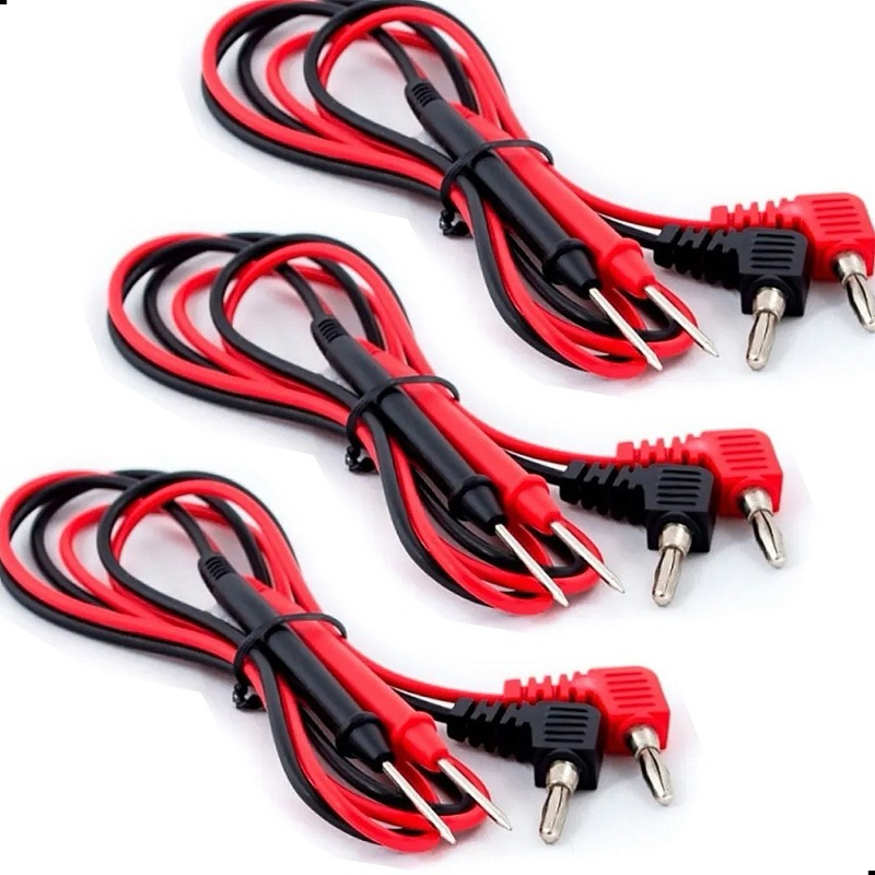 Kit 3 Cabo Ponta De Prova 1000v 90º Graus P/ Multímetro Voltímetro Amperímetro em Oferta na Shopee