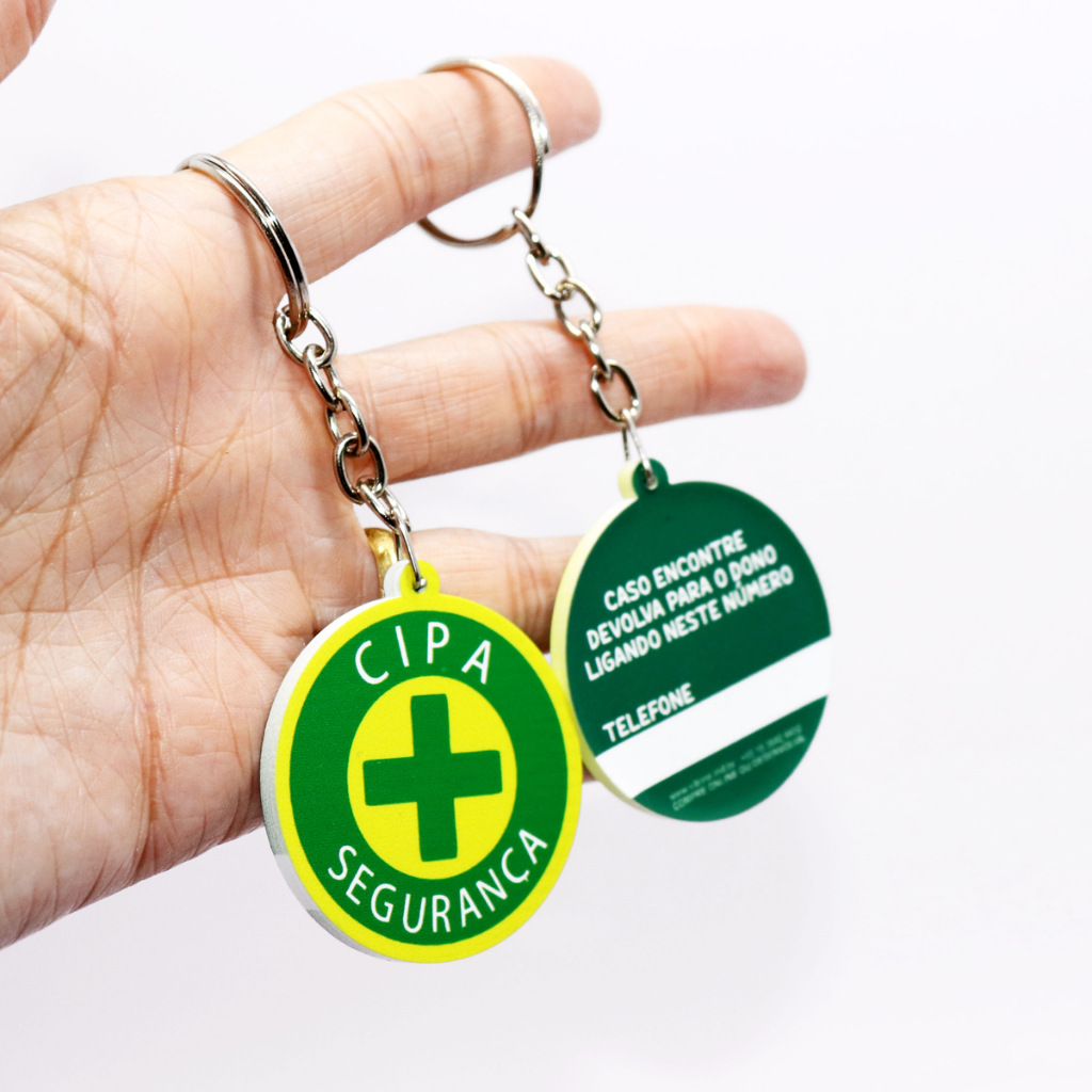 Chaveiro CIPA Segurança - Chaveiro Emborrachado com Estampa do Símbolo da CIPA, à Prova D'água
