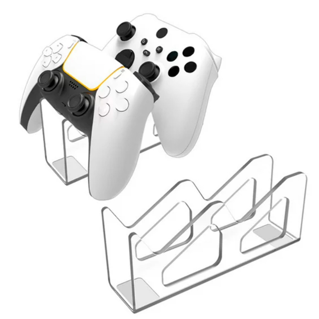 Suporte para 2 Joystick Controle Video Game Manete Console Acrilico Transparente