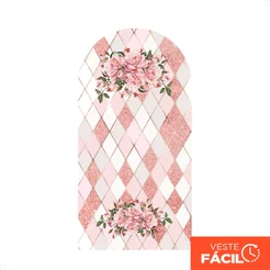 Capa Para Painel Romano Flores Floral Sublimado Em Tecido Com Elástico 2x1m