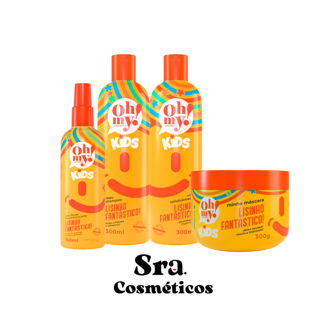 Shampoo, Condicionador, Mascara e Fluido Lisinho Fantastico Kids Oh My